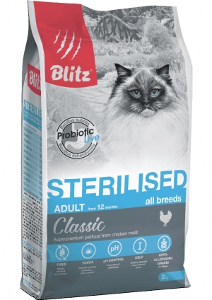 Сухой корм для кошек Blitz Sterilised Сat Chicken