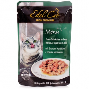 Консервы для кошек Edel Cat с уткой и кроликом (пауч)