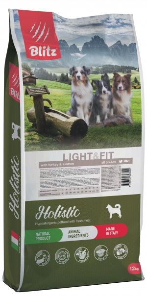 Сухой корм для собак Blitz Holistic Light & Fit Dog Turkey & Salmon (Grain Free)