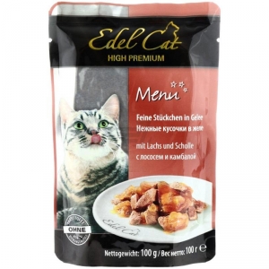 Консервы для кошек Edel Cat с лососем и камбалой (пауч)