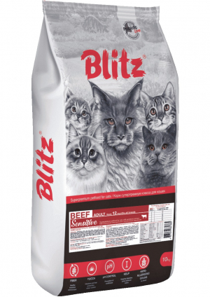Сухой корм для кошек Blitz Sensitive Beef Adult Cats All Breeds
