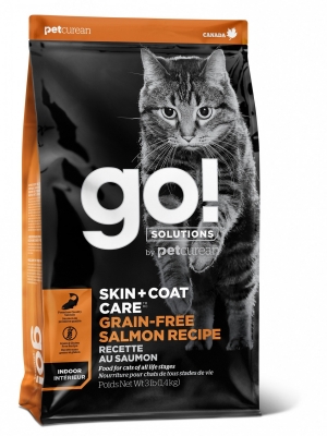 Сухой корм для кошек GO! Skin+Coat grain-free salmon recipe cat 