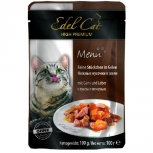 Консервы для кошек Edel Cat с гусем и печенью (пауч)