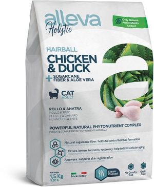 Сухой корм для кошек Alleva Holistic Chicken & Duck Hairball - Adult Cat