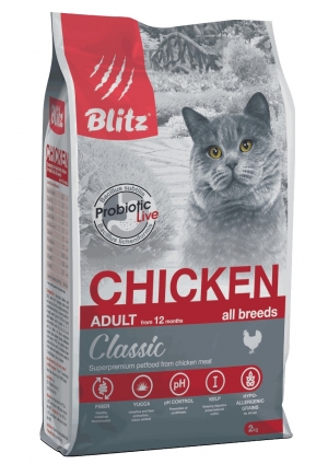 Сухой корм для кошек Blitz for adult cats Chicken