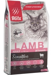 Сухой корм для кошек Blitz for adult cats Lamb