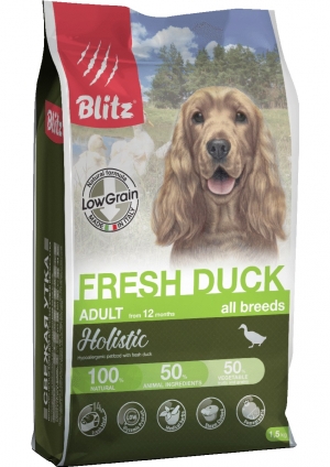 Сухой корм для собак Blitz Holistic Fresh Duck Adult Dog All Breeds Low Grain